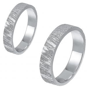 Ζευγάρι Βέρες Γάμου-Αρραβώνα Λευκόχρυσες Ζαγρέ MLV-487-101057W