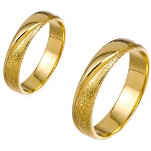 Ζευγάρι Βέρες Γάμου-Αρραβώνα Χρυσές MLV-497-101051Y