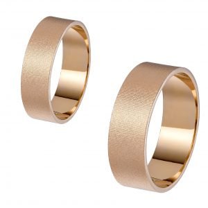 Ζευγάρι Βέρες Γάμου-Αρραβώνα Ροζ Χρυσό Ματ MLV-498-101011R