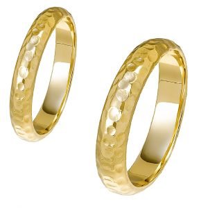 Ζευγάρι Βέρες Γάμου-Αρραβώνα Χρυσές Σφυρήλατες MLV-50-101089Y