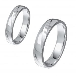 Ζευγάρι Βέρες Γάμου-Αρραβώνα Λευκόχρυσες MLV-508-101053W