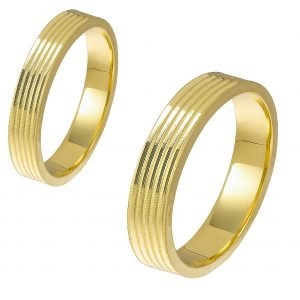 Ζευγάρι Βέρες Γάμου-Αρραβώνα Χρυσές MLV-509-10105Y