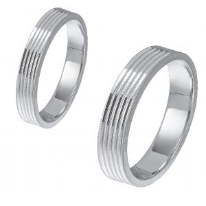 Ζευγάρι Βέρες Γάμου-Αρραβώνα Λευκόχρυσες MLV-509-10105W