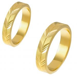 Ζευγάρι Βέρες Γάμου-Αρραβώνα Χρυσές MLV-514-101048Y