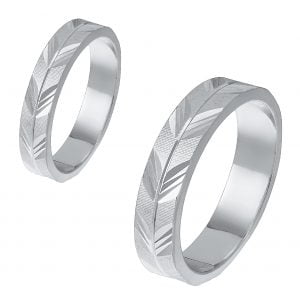 Ζευγάρι Βέρες Γάμου-Αρραβώνα Λευκόχρυσες MLV-514-101048W