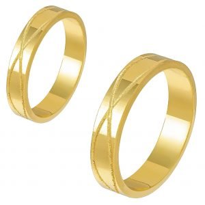 Ζευγάρι Βέρες Γάμου-Αρραβώνα Χρυσές MLV-529-101049Y