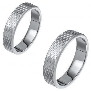 Ζευγάρι Βέρες Γάμου-Αρραβώνα Λευκόχρυσες Ζαγρέ MLV-544-101044W