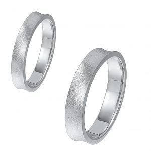 Ζευγάρι Βέρες Γάμου-Αρραβώνα Λευκόχρυσες Ματ MLV-539-101022W