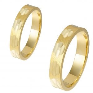 Ζευγάρι Βέρες Γάμου-Αρραβώνα Χρυσές Ζαγρέ MLV-543-101043Y