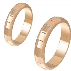 Ζευγάρι Βέρες Γάμου-Αρραβώνα Ροζ Χρυσές Λουστρέ MLV-543-20119R