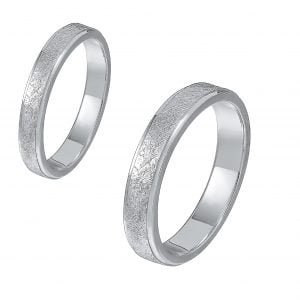 Ζευγάρι Βέρες Γάμου-Αρραβώνα Λευκόχρυσες Ζαγρέ MLV-562-101023W