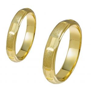 Ζευγάρι Βέρες Γάμου-Αρραβώνα Χρυσές MLV-61-101091Y