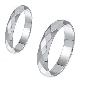 Ζευγάρι Βέρες Γάμου-Αρραβώνα Λευκόχρυσες Λουστρέ MLV-9-1010102W