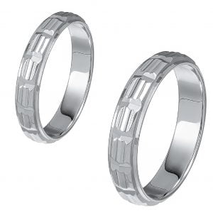 Ζευγάρι Βέρες Γάμου-Αρραβώνα Λευκόχρυσες MLV-IA-101040W