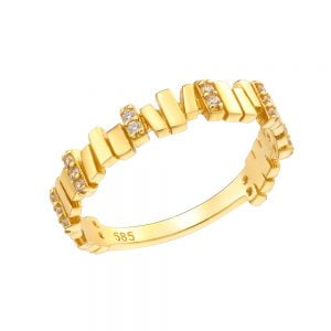 Δαχτυλίδι Γυναικείο Χρυσό 14Κ Με Λευκές Πέτρες Ζιργκον AND-21896Y