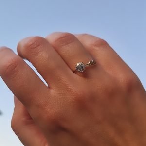 Δαχτυλίδι Μονόπετρο Λευκόχρυσο 14K Με Κεντρική Λευκή Πέτρα Ζιργκόν & Άπειρο MSD-21793W