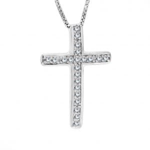 Κολιέ Σταυρός Ασημένιο 925 ASZ-22134W