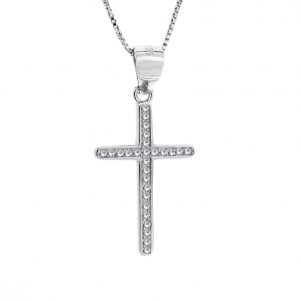 Κολιέ Σταυρός Ασημένιο 925 ASZ-22132W