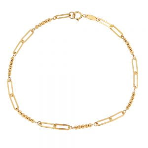 Βραχιόλι Γυναικείο Χρυσό 14Κ Λουστρέ Με Οβάλ Κρίκους ASV-22116Y