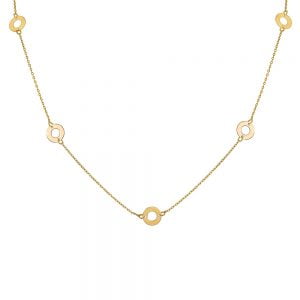 Κολιέ Χρυσό Κ14 Με Λουστρέ Κύκλους TSK-22172Y