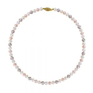 Κολιέ Με Μαργαριτάρια “5mm-5,5m” & Χρυσό Κούμπωμα KLM-22182Y