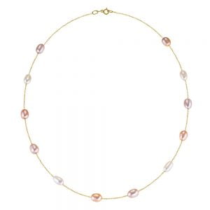 Κολιέ Χρυσό 14Κ Με Μαργαριτάρια 5,5mm x 7mm KLK-22185Y