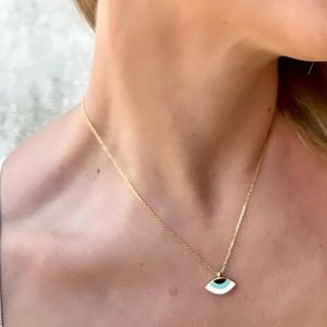 Κολιέ Ασημένιο 925 Επιχρυσωμένο Μάτι ASZ-22064Y