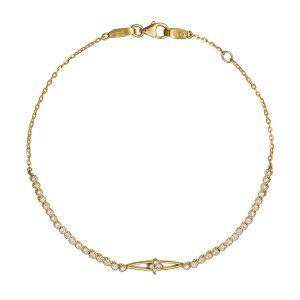 Βραχιόλι Γυναικείο Χρυσό 14Κ Με Λευκές Πέτρες Ζιργκόν  VRV-22198Y