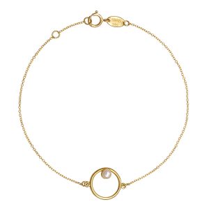 Βραχιόλι Γυναικείο Χρυσό 14Κ Κύκλος Με Μαργαριτάρι VRV-22203Y