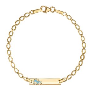 Ταυτότητα Παιδική Χρυσή Κ14 Με Αυτοκίνητο Στην Πλάκα & Μπλε Σμάλτο KBT-21997Y