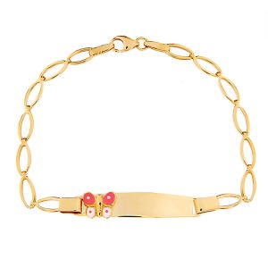 Ταυτότητα Παιδική Χρυσή Κ14 Με Πεταλούδα Με Σμάλτο Στην Πλάκα KBT-22381Y