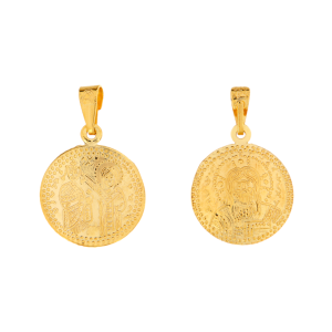 Φυλαχτό Διπλής Όψης Κωνσταντινάτο Χρυσό 14Κ KBP-22334Y