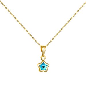 Χρυσό Ματάκι Με Αλυσίδα Κ14 Αστεράκι MKB-22568Y