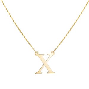 Μονόγραμμα “Χ” Κολιέ Χρυσό Κ14 Λουστρέ IPK-22650Y