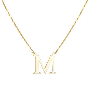 Μονόγραμμα “Μ” Κολιέ Χρυσό Κ14 Λουστρέ IPK-22643Y
