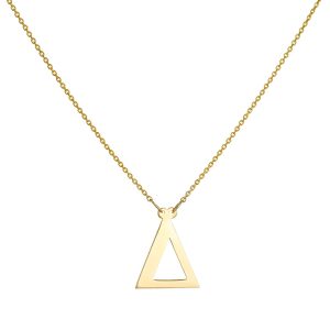 Μονόγραμμα “Δ” Κολιέ Χρυσό Κ14 Λουστρέ IPK-22644Y