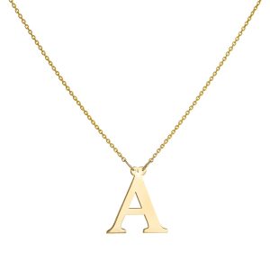 Μονόγραμμα “A” Κολιέ Χρυσό Κ14 Λουστρέ IPK-22646Y