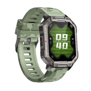 Smartwatch Das.4 Με Μαύρη Κάσα & Military Πράσινο Λουρί Σιλικόνης 203065032