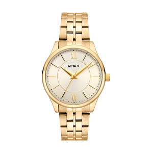Ρολόι Γυναικείο Das.4 Με Σαμπανί Χρώμα Καντράν & Χρυσό Μπρασελέ Από Ανοξείδωτο Ατσάλι 2031100341