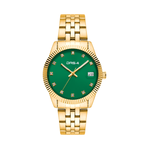 Ρολόι Γυναικείο Das.4 Με Πράσινο Χρώμα Καντράν & Χρυσό Μπρασελέ Από Ανοξείδωτο Ατσάλι 2031101041
