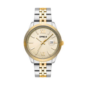 Ρολόι Ανδρικό Das.4 Με Σαμπανί Χρώμα Καντράν & Δίχρωμο Μπρασελέ Από Ανοξείδωτο Ατσάλι 2031350861