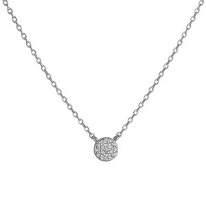 Κολιέ Ασημένιο 925 Minimal Κύκλος Με Λευκές Πέτρες Ζιργκόν ASZ-22760W