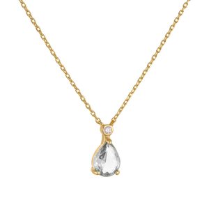 Κολιέ Ασημένιο 925 Επιχρυσωμένο Ροζέτα Σε Σχήμα Δάκρυ ASZ-22725Y