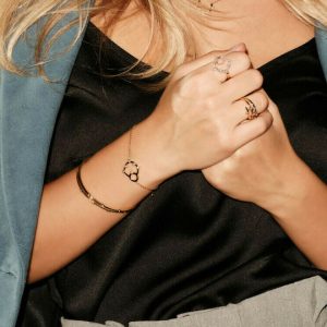 Βραχιόλι Ασημένιο 925 JCOU Επιχρυσωμένο Με Λεπτομέρειες Από Λευκές Πέτρες Ζιργκόν JW906G2-01