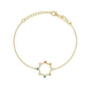 Βραχιόλι Ασημένιο 925 JCOU Επιχρυσωμένο Με Πολύχρωμες Πέτρες Ζιργκόν JW902G2-01