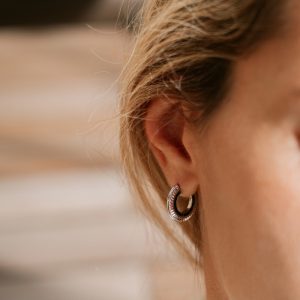 Σκουλαρίκια Κρικάκια Ασημένια 925 JCOU Με Σμάλτο JW903S4-02