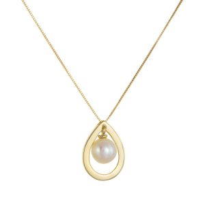 Εντυπωσιακό Κολιέ Χρυσό Κ14 Με Μαργαριτάρι TOK-22977Y