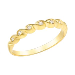 Δαχτυλίδι Χρυσό 14K Με Λευκές Πέτρες Ζιργκόν TOD-22974Y