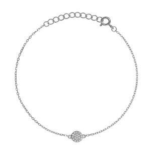 Βραχιόλι Ασημένιο 925 Minimal Κύκλος Με Λευκές Πέτρες Ζιργκόν ASZ-22715W