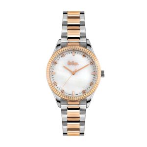 Ρολόι Γυναικείο LEE COOPER LC06947.520 Με Δίχρωμο Μπρασελέ Ασημί-Rosegold Από Ανοξείδωτο Ατσάλι